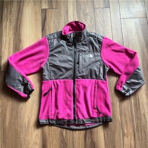 The North Face Pink and Gray Women's Fleece Jacket Size Large